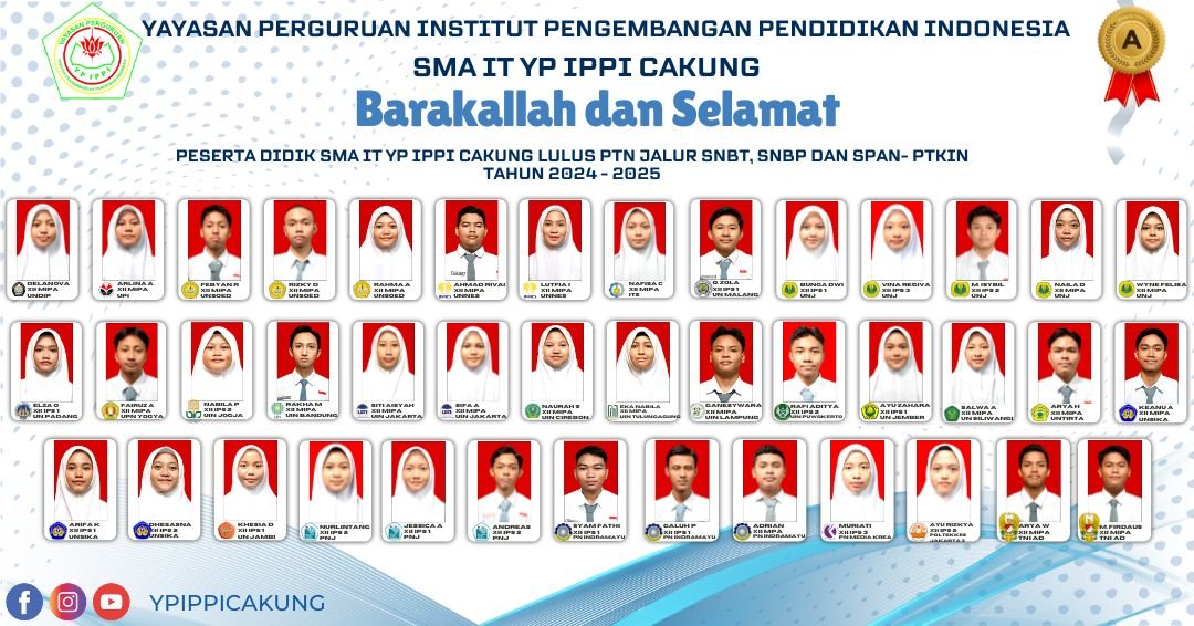 Peserta Didik SMA IT YP IPPI Cakung Lolos SNBP & SNBT
